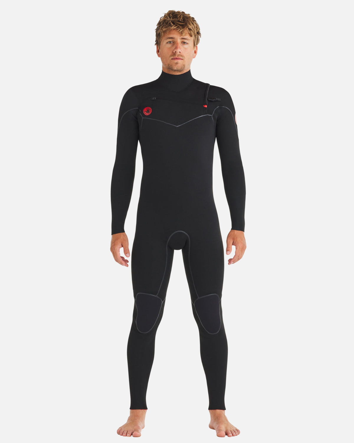 3/2mm Red Cell Chest-Zip Fullsuit - Black product photo