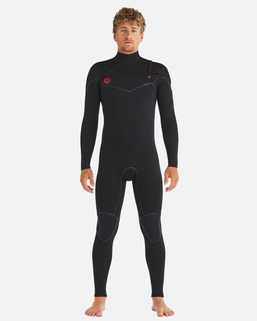 3/2mm Red Cell Chest-Zip Fullsuit - Black product photo